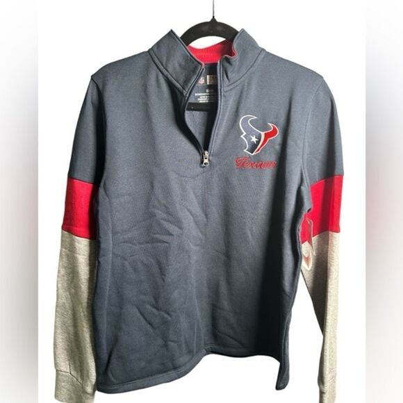 NWT NFL Apparel Women’s  1/4 Gray Houston Texans Pull Over - Size Medium - Picture 1 of 5